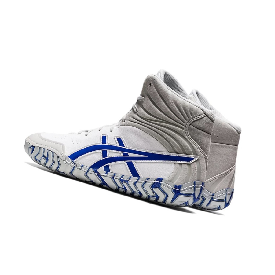White / Blue Men's Asics AGGRESSOR 5 Wrestling Shoes | US02498HR - Asics Outlet Sale