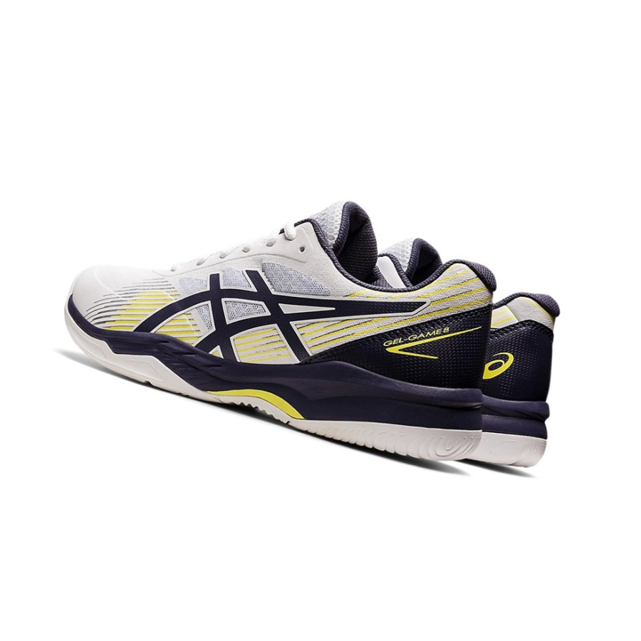 White / Indigo Fog Men's Asics GEL-GAME 8 Tennis Shoes | US51924UF - Asics Outlet Sale