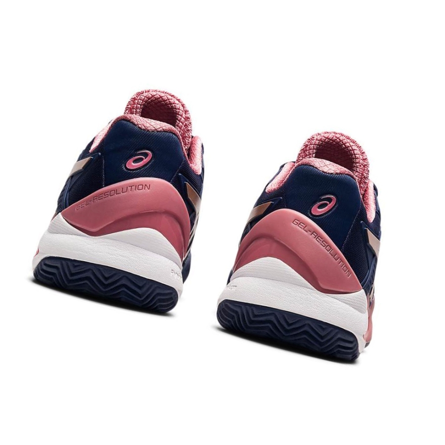 Navy Women's Asics GEL-RESOLUTION 8 CLAY Tennis Shoes | US30279EN - Asics Outlet Sale