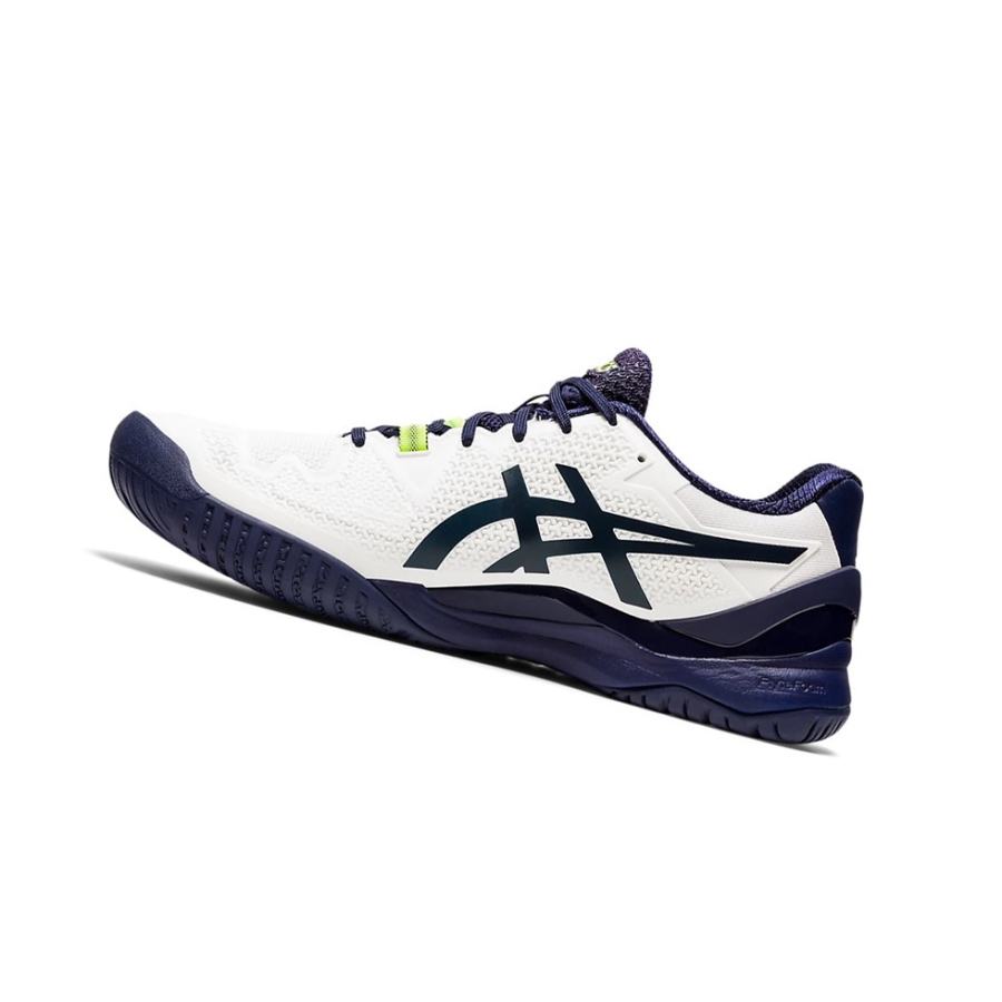 White / Peacoat Men's Asics GEL-RESOLUTION 8 Tennis Shoes | US08517DT - Asics Outlet Sale