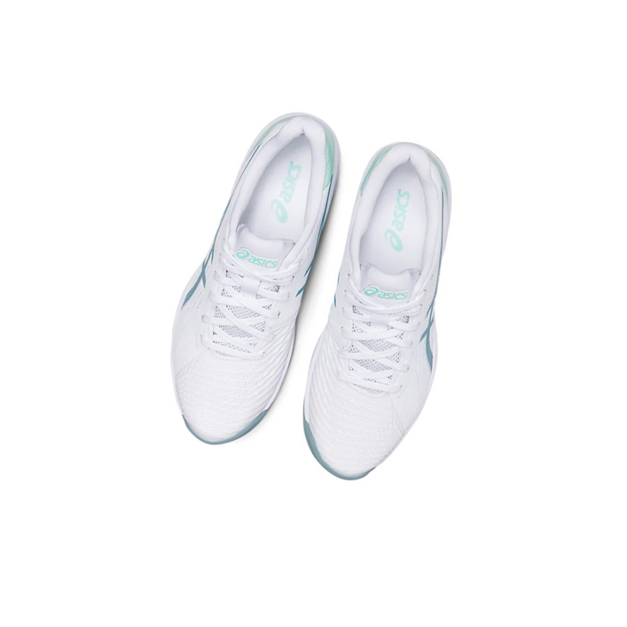 White / Smoke Blue Women's Asics SOLUTION SWIFT FF Tennis Shoes | US10236ML - Asics Outlet Sale