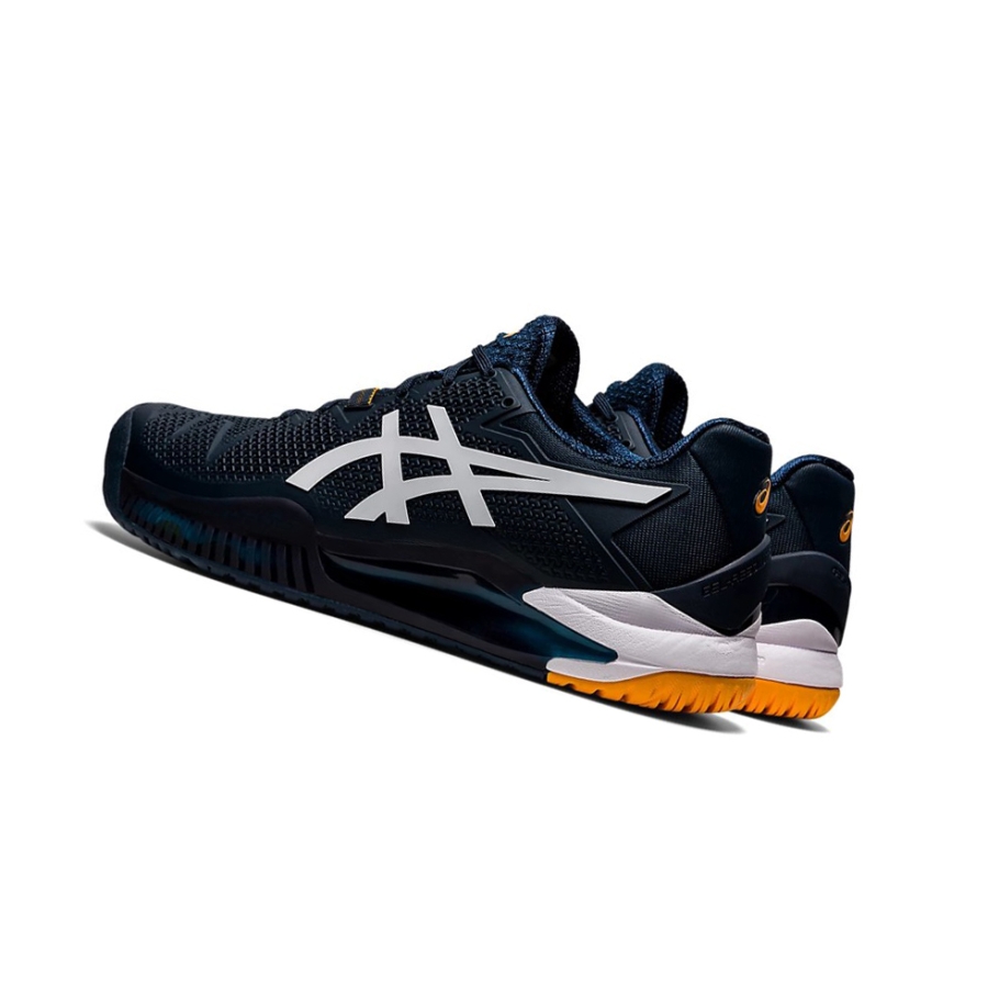 Blue / White Men's Asics GEL-RESOLUTION 8 Tennis Shoes | US80241KJ - Asics Outlet Sale