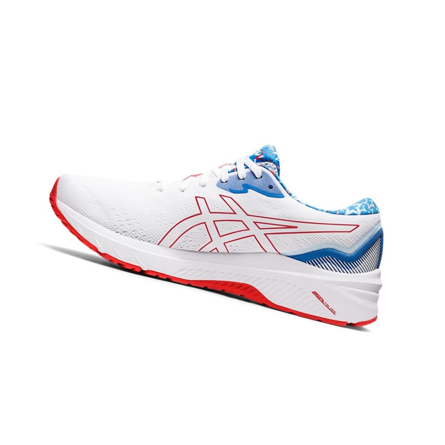White / Electric Red Men's Asics GT-1000 11 MEN STANDARD RET Running Shoes | US20796BN - Asics Outlet Sale