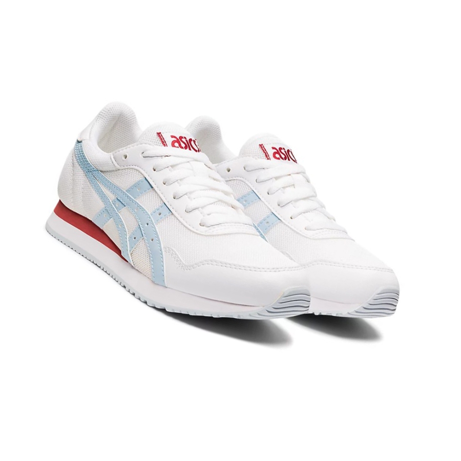 White / Sky Women's Asics TIGER RUNNER Sneakers | US06843SB - Asics Outlet Sale