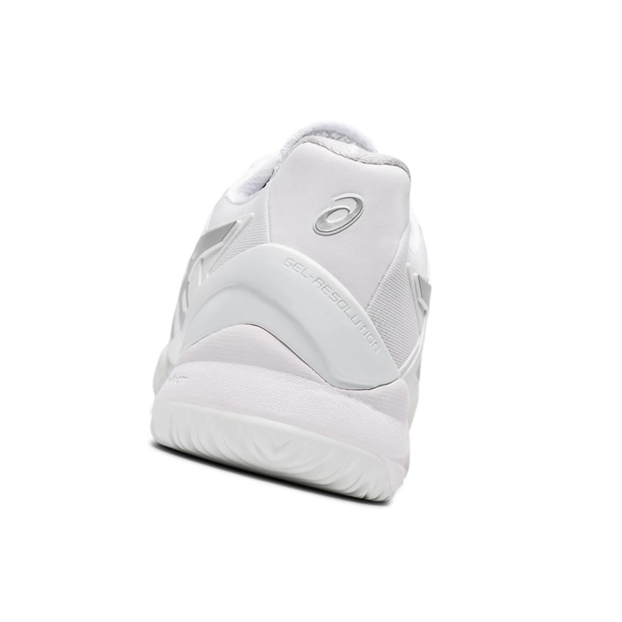 White / Pure Silver Men's Asics GEL-RESOLUTION 8 Tennis Shoes | US28695QZ - Asics Outlet Sale