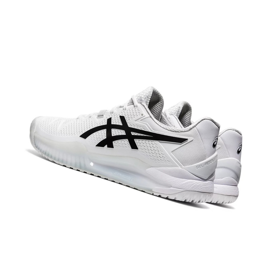 White / Black Men's Asics GEL-RESOLUTION 8 Tennis Shoes | US50472NH - Asics Outlet Sale