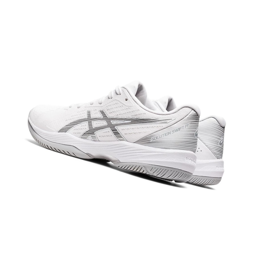 White / Pure Silver Women's Asics SOLUTION SWIFT FF Tennis Shoes | US94576EY - Asics Outlet Sale