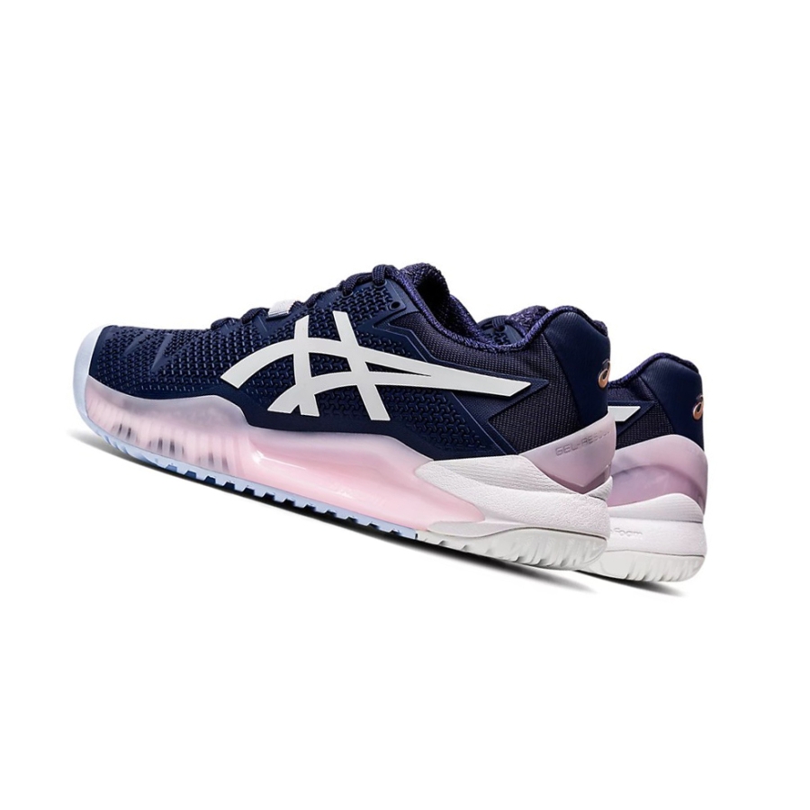 Peacoat / White Women's Asics GEL-RESOLUTION 8 Tennis Shoes | US47213WY - Asics Outlet Sale