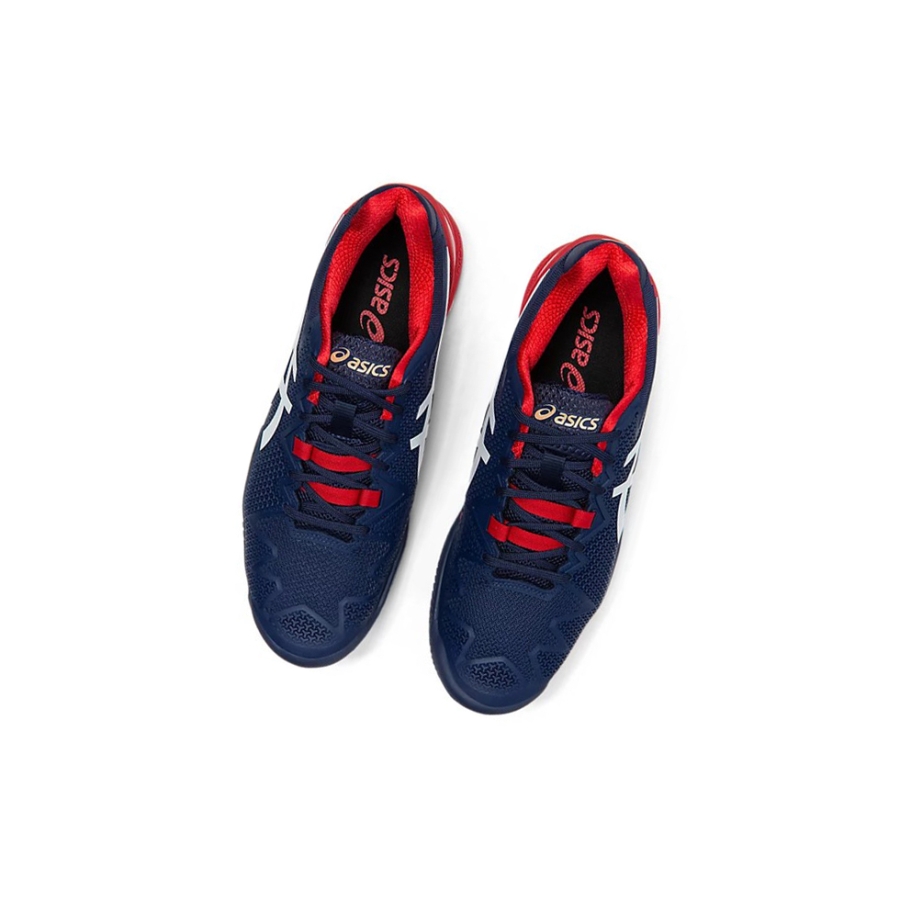 Peacoat / White Men's Asics GEL-RESOLUTION 8 CLAY Tennis Shoes | US35684AT - Asics Outlet Sale