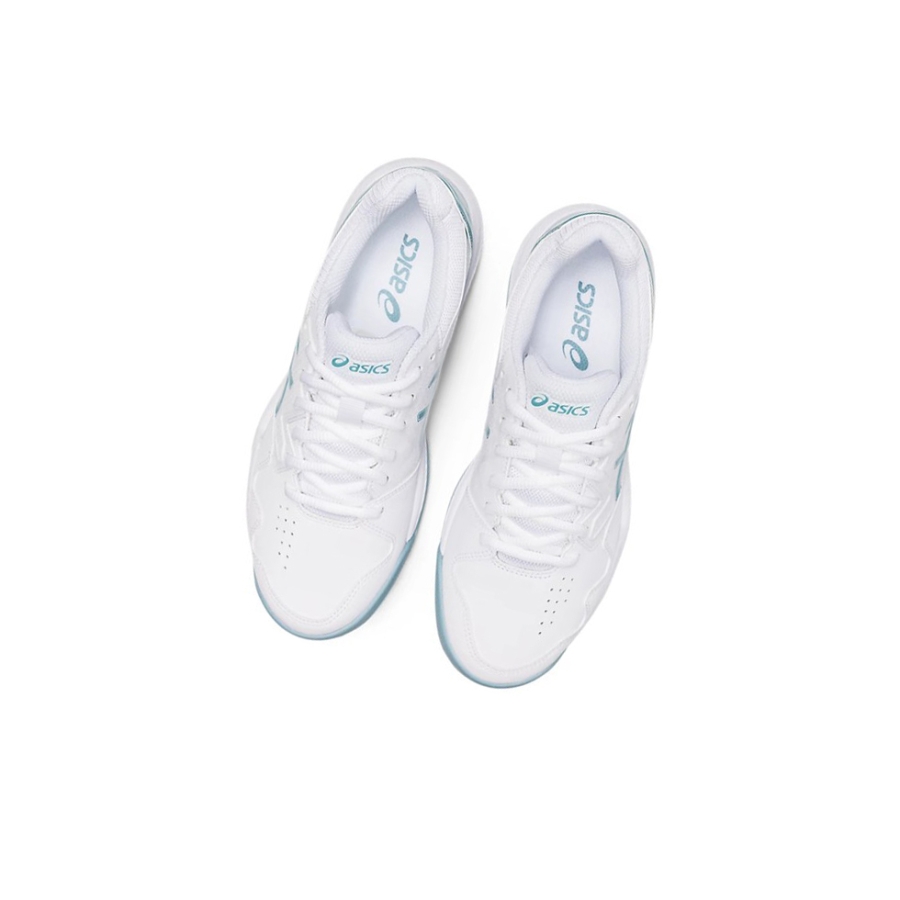 White / Smoke Blue Women's Asics GEL-DEDICATE 7 CLAY Tennis Shoes | US91725GW - Asics Outlet Sale