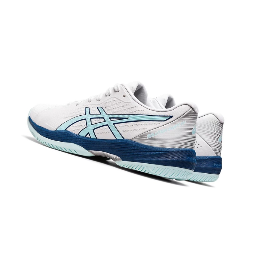 White / Clear Blue Women's Asics SOLUTION SWIFT FF Tennis Shoes | US21896FR - Asics Outlet Sale