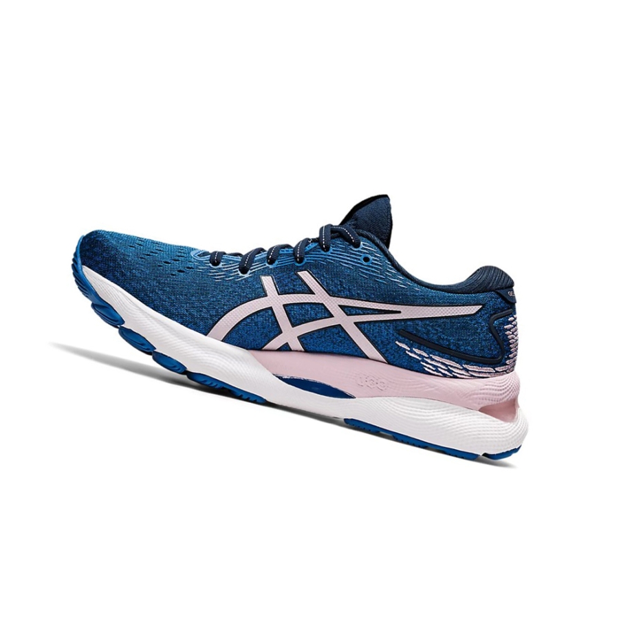 Blue / Barely Rose Women's Asics GEL-NIMBUS 24 Running Shoes | US80579MB - Asics Outlet Sale