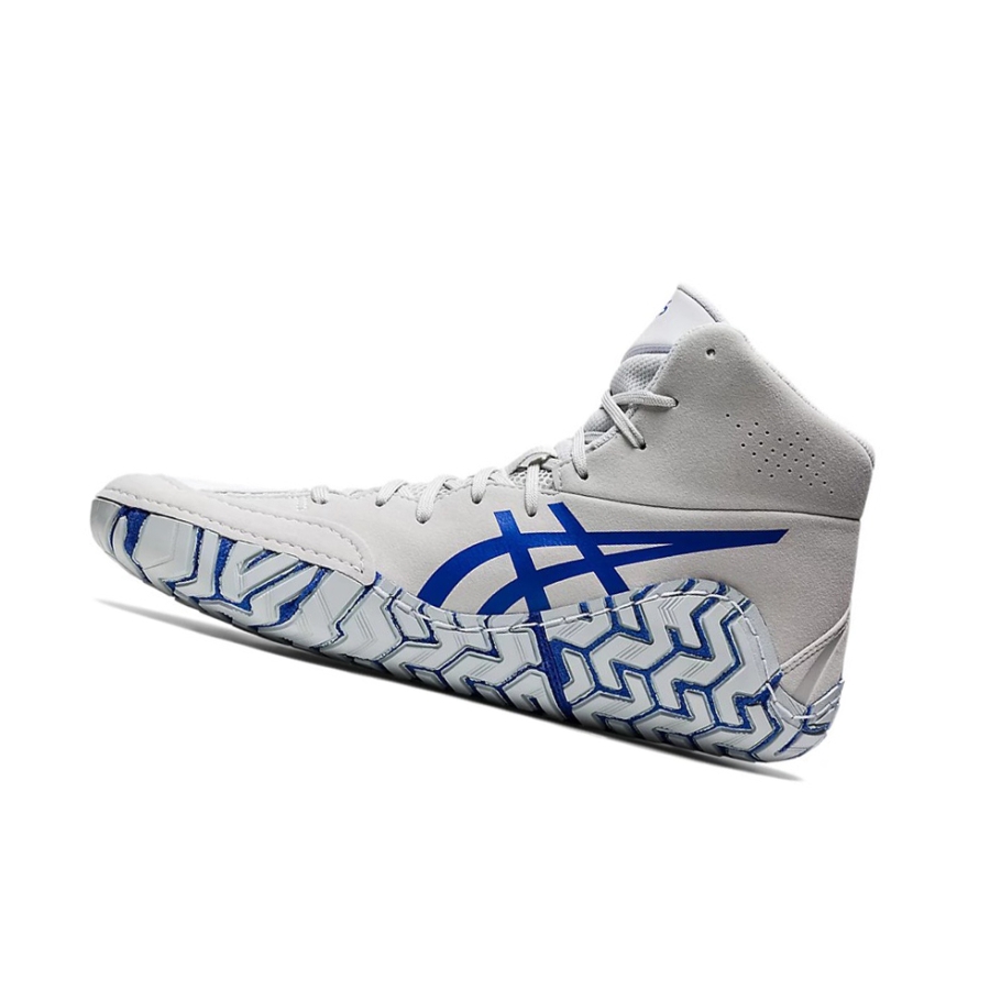 White / Blue Men's Asics AGGRESSOR 5 Wrestling Shoes | US02498HR - Asics Outlet Sale