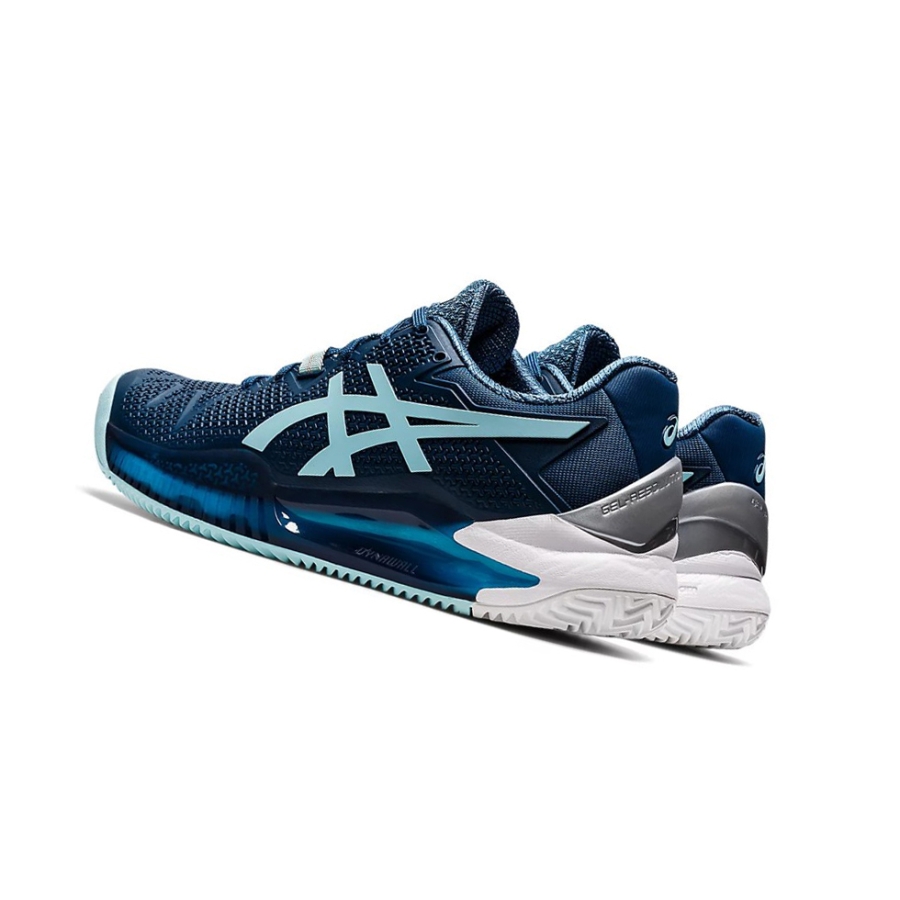 Light Indigo / Clear Blue Women's Asics GEL-RESOLUTION 8 CLAY Tennis Shoes | US25839SK - Asics Outlet Sale