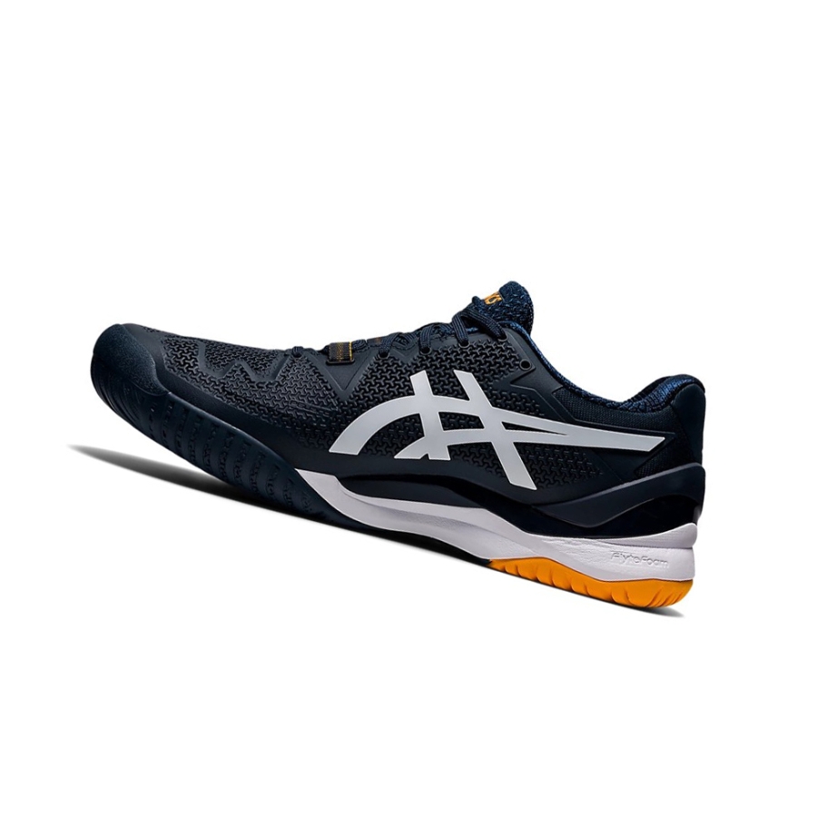 Blue / White Men's Asics GEL-RESOLUTION 8 Tennis Shoes | US80241KJ - Asics Outlet Sale