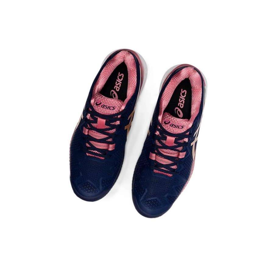 Navy Women's Asics GEL-RESOLUTION 8 CLAY Tennis Shoes | US30279EN - Asics Outlet Sale