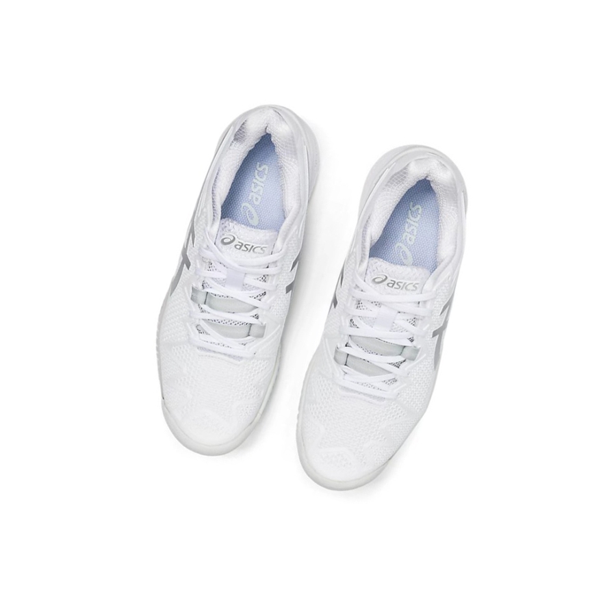 White / Pure Silver Women's Asics GEL-RESOLUTION 8 Tennis Shoes | US47368AB - Asics Outlet Sale