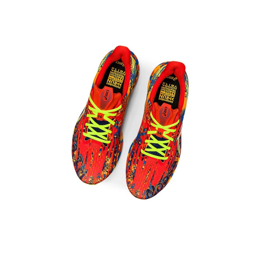 Cherry Tomato / Safety Yellow Men's Asics NOOSA TRI 14 Running Shoes | US73401IY - Asics Outlet Sale