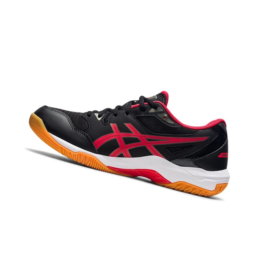 Black / Electric Red Men's Asics GEL-ROCKET 10 Volleyball Shoes | US61297XR - Asics Outlet Sale