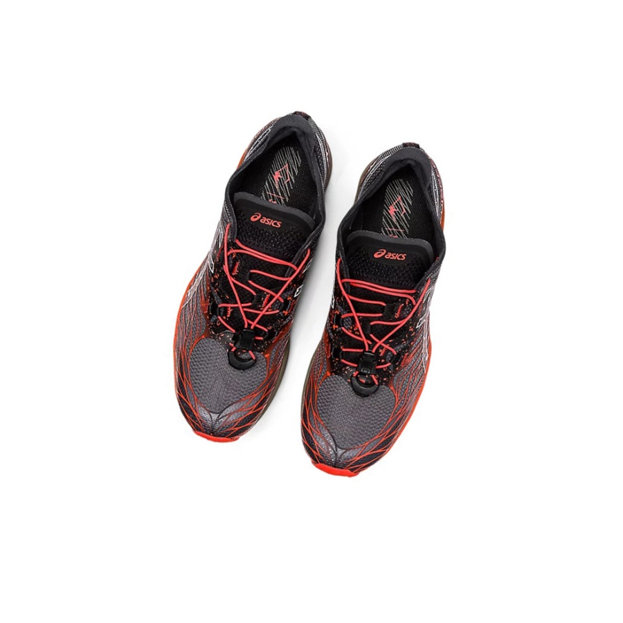 Black / Cherry Tomato Men's Asics Fuji Speed Trail Running Shoes | US28475NM - Asics Outlet Sale