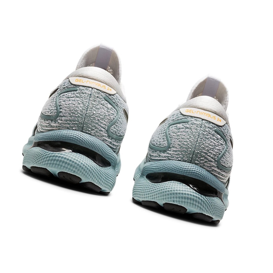 Light Steel / White Men's Asics GEL-NIMBUS 24 Running Shoes | US28056WO - Asics Outlet Sale