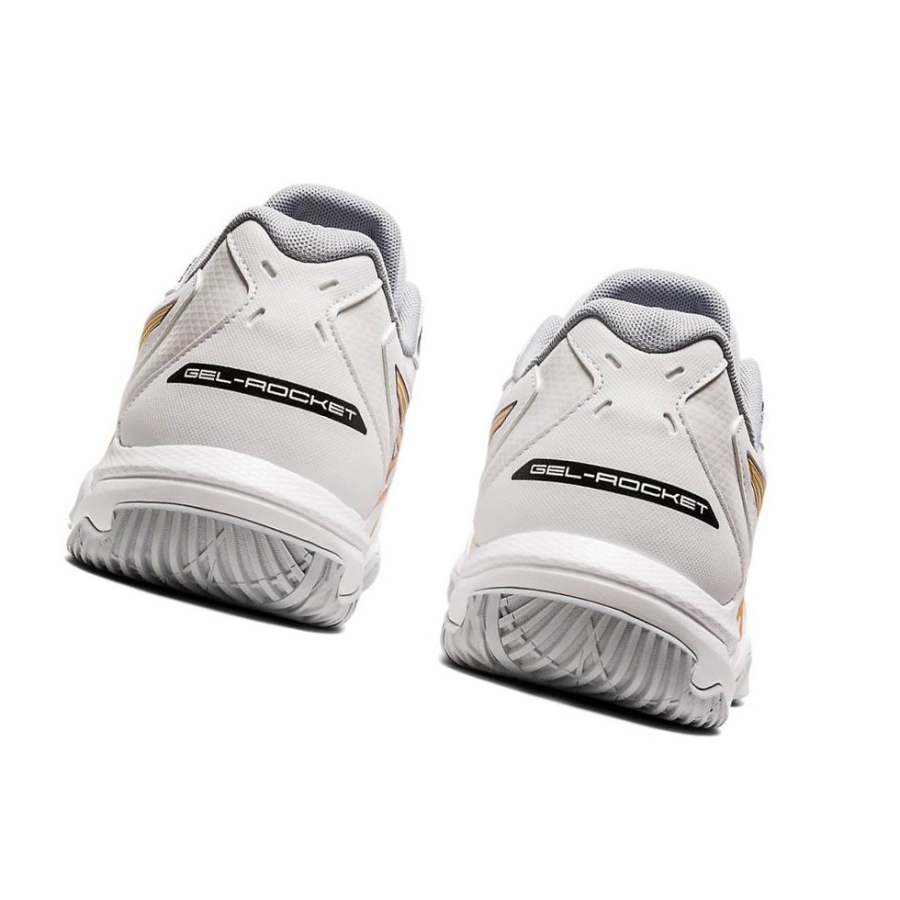 White Men's Asics GEL-ROCKET 10 Volleyball Shoes | US93701TD - Asics Outlet Sale