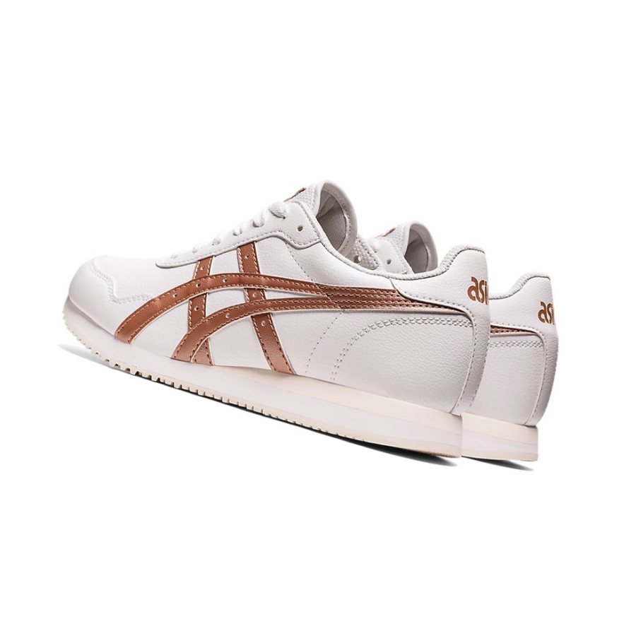 White / Rose Gold Women's Asics TIGER RUNNER Sneakers | US97420OF - Asics Outlet Sale