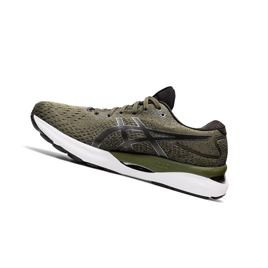 Olive Canvas / Gunmetal Men's Asics GEL-NIMBUS 24 Running Shoes | US73026SH - Asics Outlet Sale