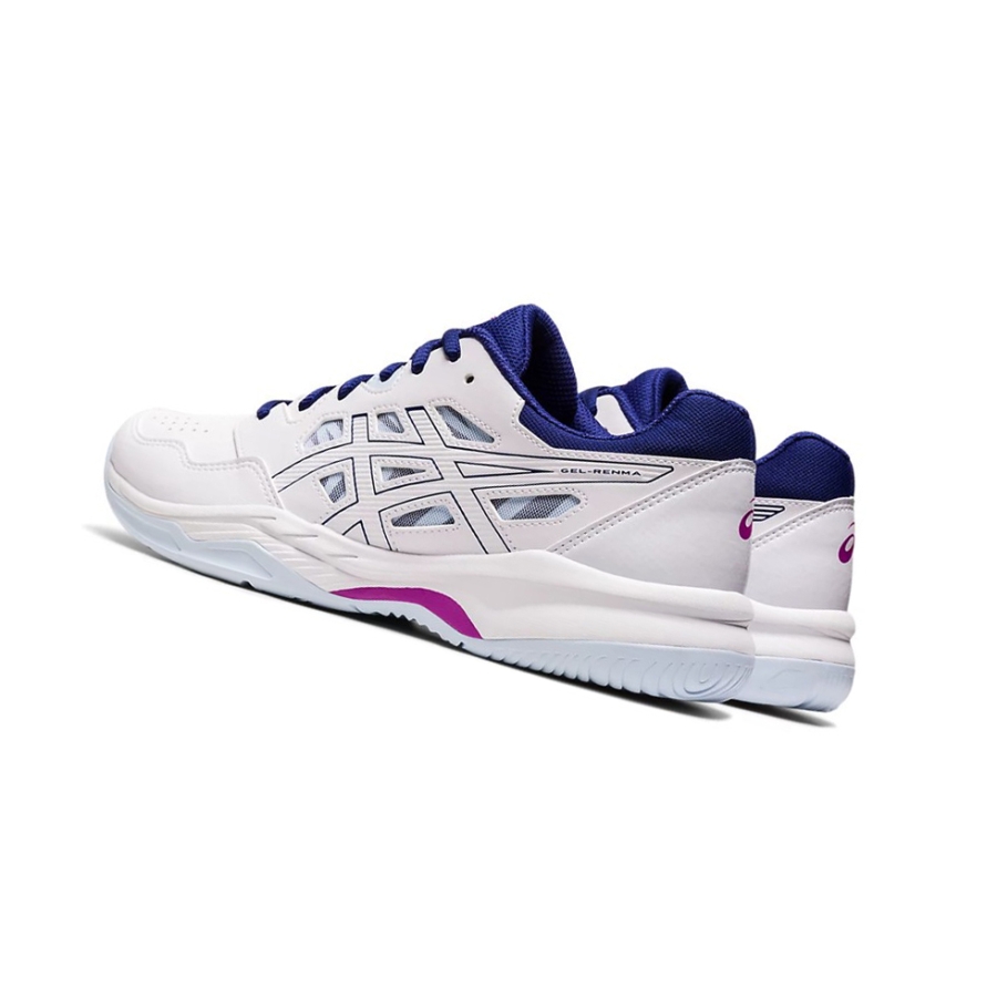White / Dive Blue Women's Asics GEL-RENMA Tennis Shoes | US20716GD - Asics Outlet Sale