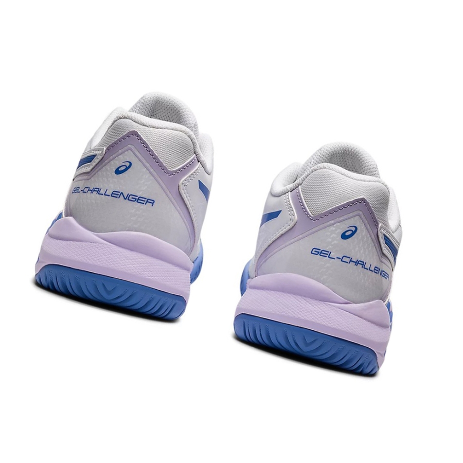 White / Periwinkle Blue Women's Asics GEL-CHALLENGER 13 Tennis Shoes | US37284PX - Asics Outlet Sale