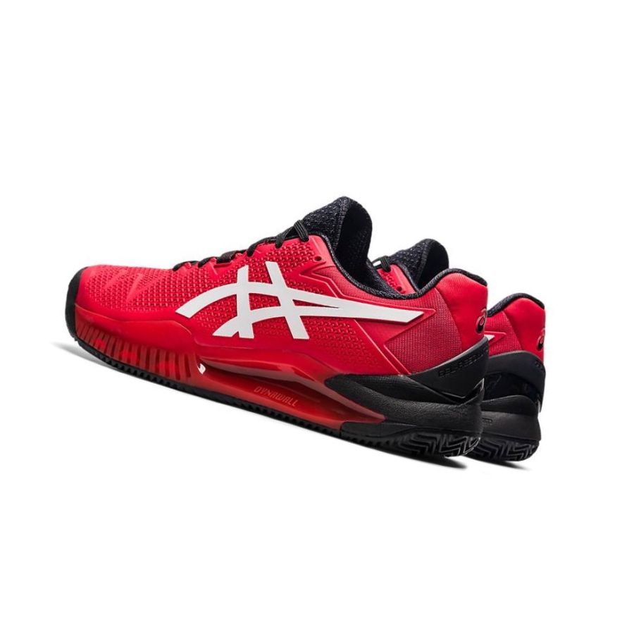 Red Men's Asics GEL-RESOLUTION 8 CLAY Tennis Shoes | US68590US - Asics Outlet Sale