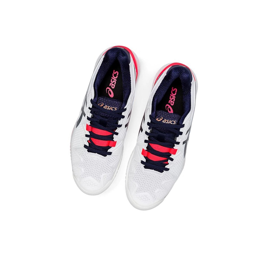 White / Peacoat Women's Asics GEL-RESOLUTION 8 Tennis Shoes | US89701AC - Asics Outlet Sale