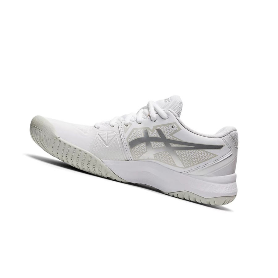 White / Pure Silver Women's Asics GEL-CHALLENGER 13 Tennis Shoes | US17256ZE - Asics Outlet Sale