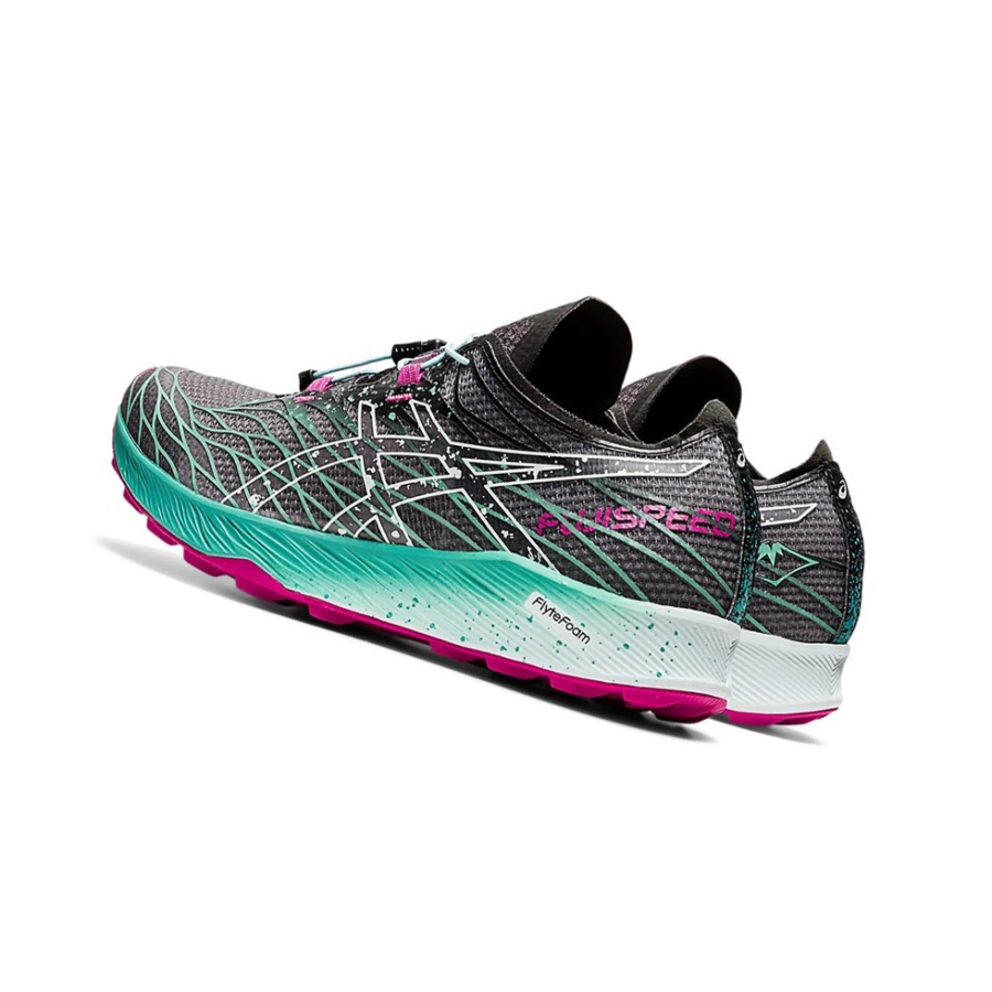 Black / Soothing Sea Women's Asics Fuji Speed Trail Running Shoes | US21597RC - Asics Outlet Sale