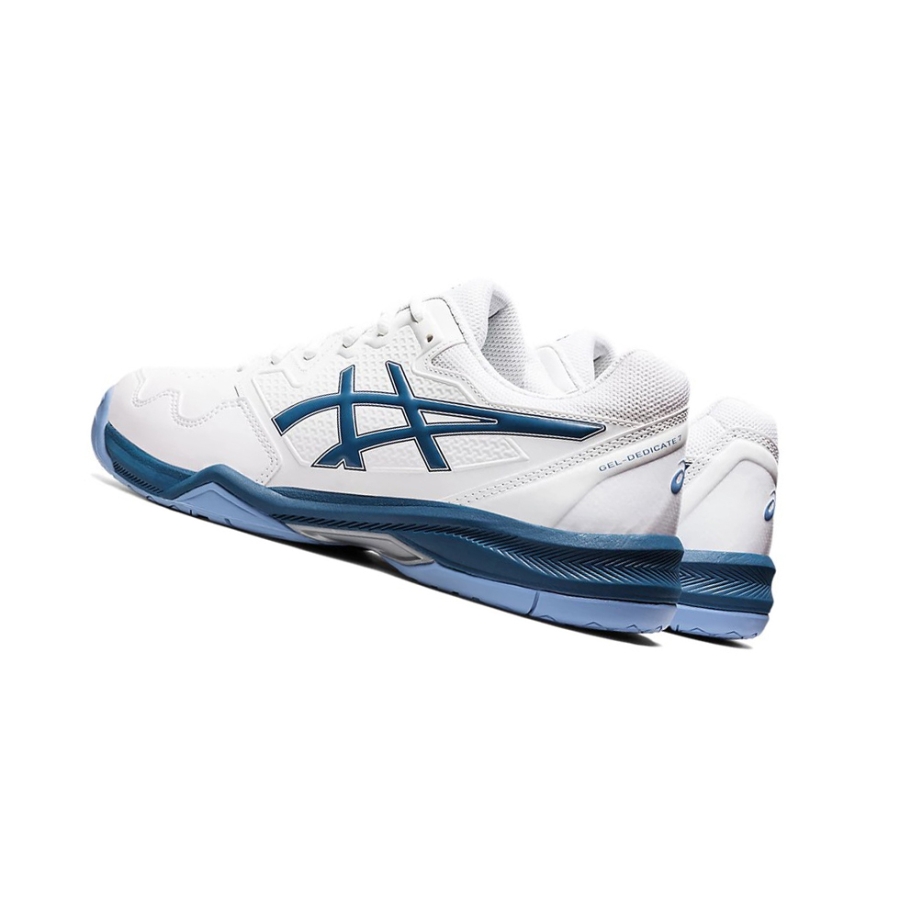 White / Light Indigo Men's Asics GEL-DEDICATE 7 Tennis Shoes | US73186ZF - Asics Outlet Sale