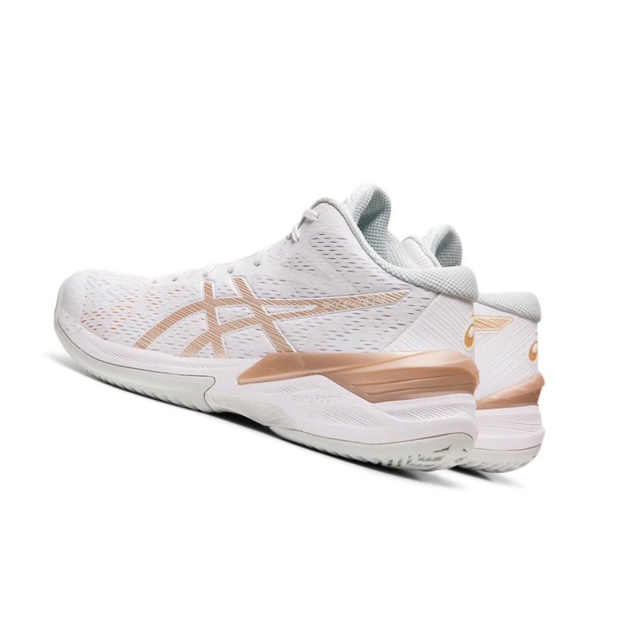 White Women's Asics SKY ELITE FF MT Volleyball Shoes | US28095BN - Asics Outlet Sale