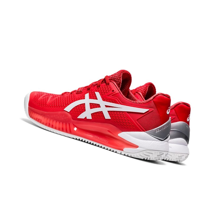 Fiery Red / White Women's Asics GEL-RESOLUTION 8 CLAY Tennis Shoes | US10398PK - Asics Outlet Sale
