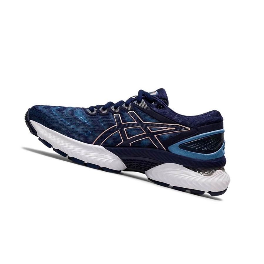 Navy Women's Asics GEL-NIMBUS 22 Wide Running Shoes | US02953WE - Asics Outlet Sale