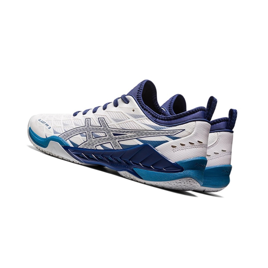 White / Deep Ocean Men's Asics BLAST FF 3 Volleyball Shoes | US05617TU - Asics Outlet Sale