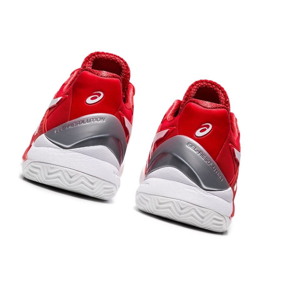 Fiery Red / White Women's Asics GEL-RESOLUTION 8 CLAY Tennis Shoes | US10398PK - Asics Outlet Sale