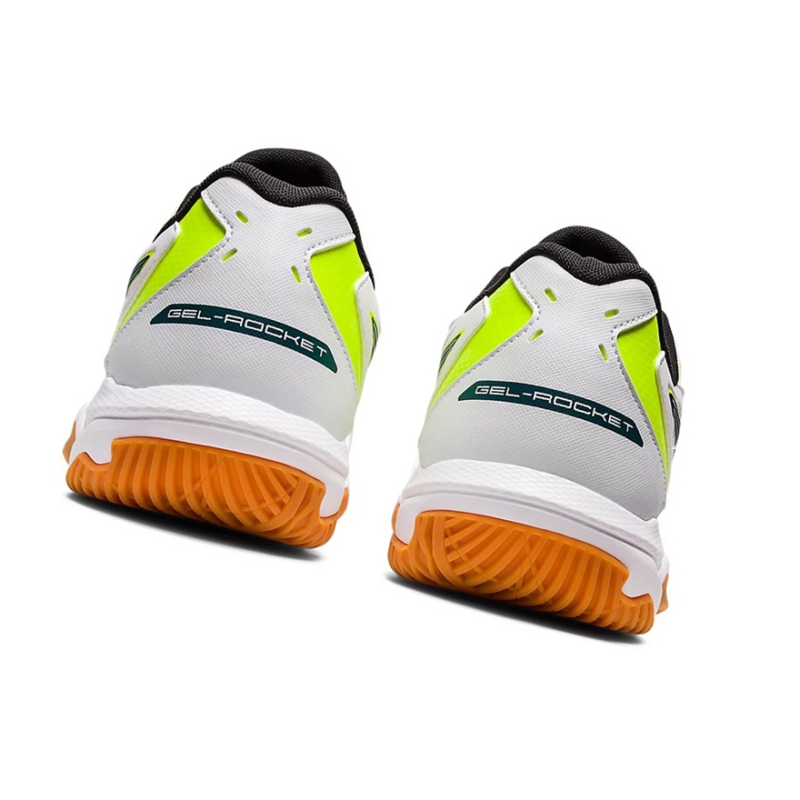 White / Velvet Pine Men's Asics GEL-ROCKET 10 Volleyball Shoes | US85047KX - Asics Outlet Sale