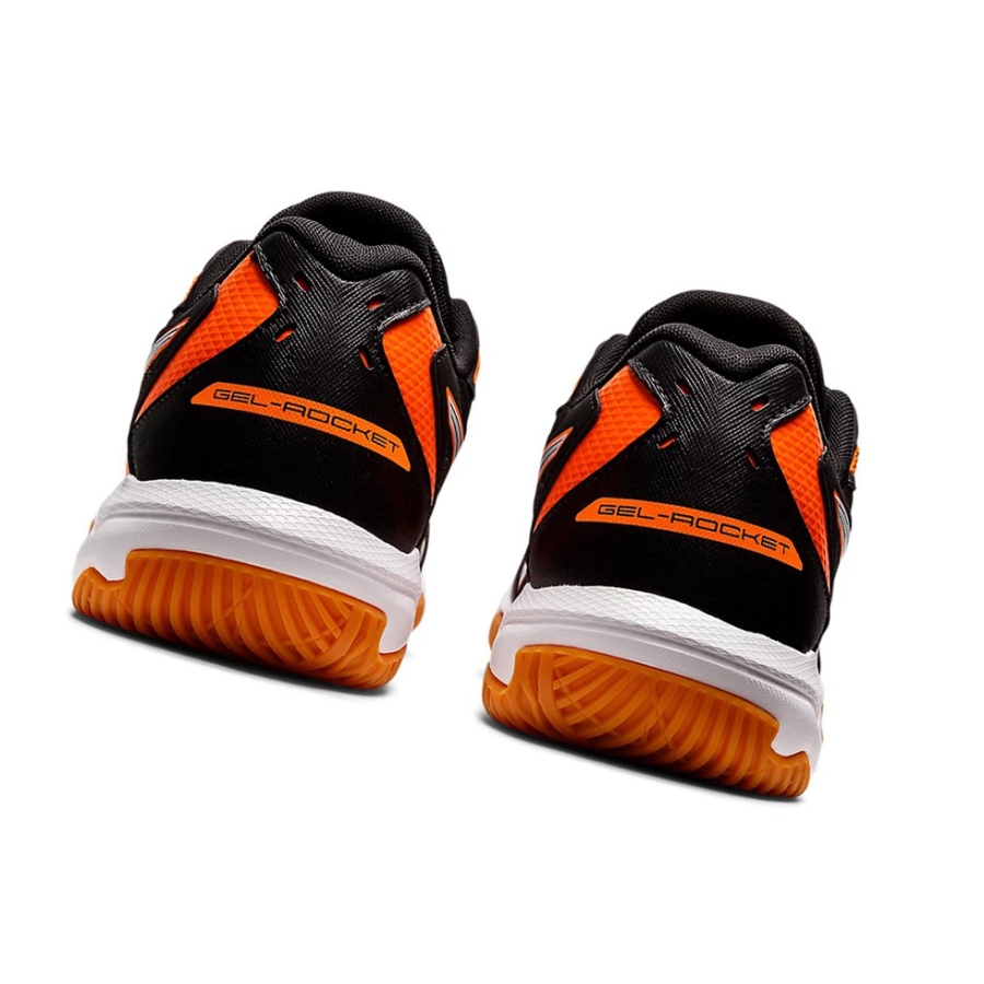 Black / Shocking Orange Men's Asics GEL-ROCKET 10 (2E) Volleyball Shoes | US16284KO - Asics Outlet Sale