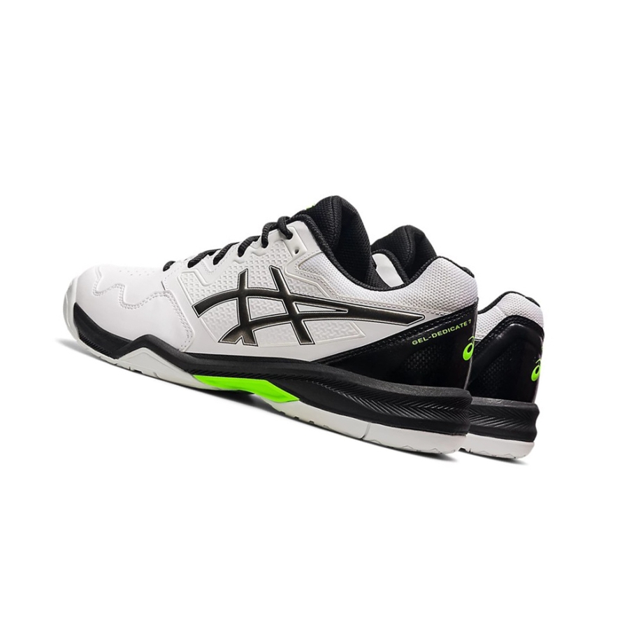 White / Gunmetal Men's Asics GEL-DEDICATE 7 Tennis Shoes | US81396UW - Asics Outlet Sale