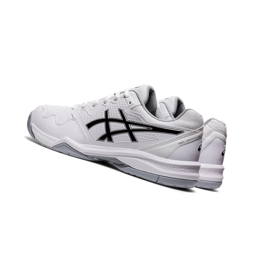 White / Black Men's Asics GEL-DEDICATE 7 Tennis Shoes | US16452GF - Asics Outlet Sale