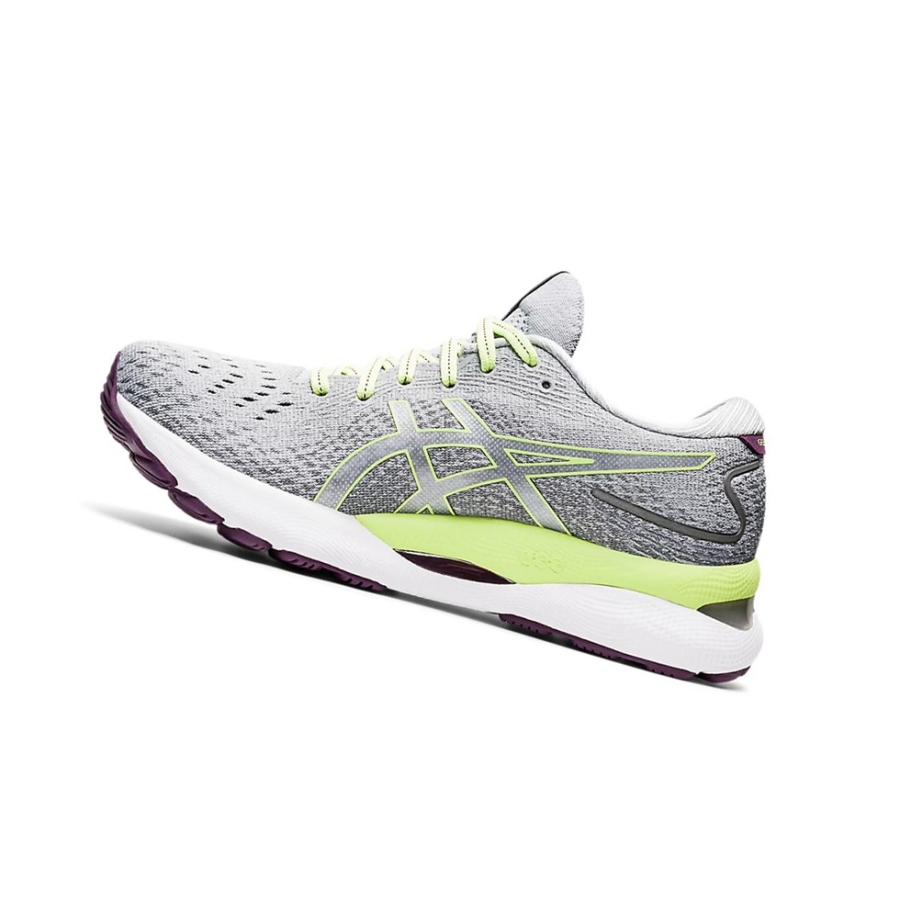 Piedmont Grey / Lime Green Women's Asics GEL-NIMBUS 24 Running Shoes | US05946QP - Asics Outlet Sale