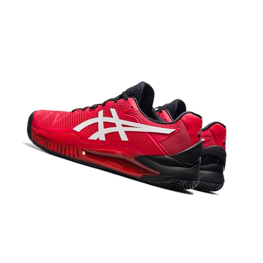 Red / White Men's Asics GEL-RESOLUTION 8 CLAY Tennis Shoes | US57413IV - Asics Outlet Sale
