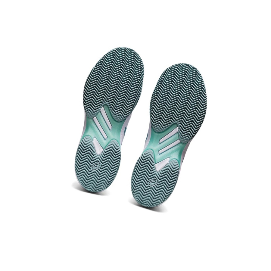 White / Smoke Blue Women's Asics SOLUTION SWIFT FF CLAY Tennis Shoes | US01428LT - Asics Outlet Sale