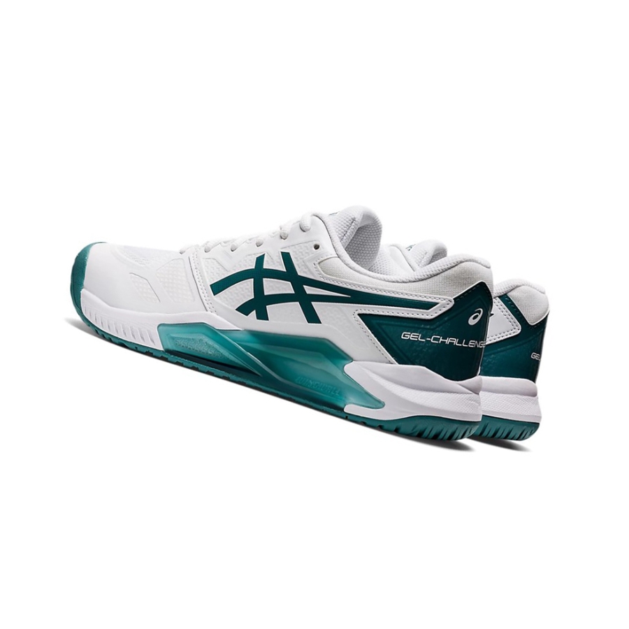 White / Velvet Pine Men's Asics GEL-CHALLENGER 13 Tennis Shoes | US75842HT - Asics Outlet Sale