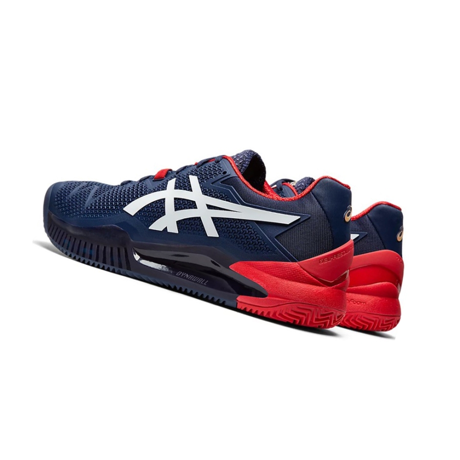 Peacoat / White Men's Asics GEL-RESOLUTION 8 CLAY Tennis Shoes | US35684AT - Asics Outlet Sale
