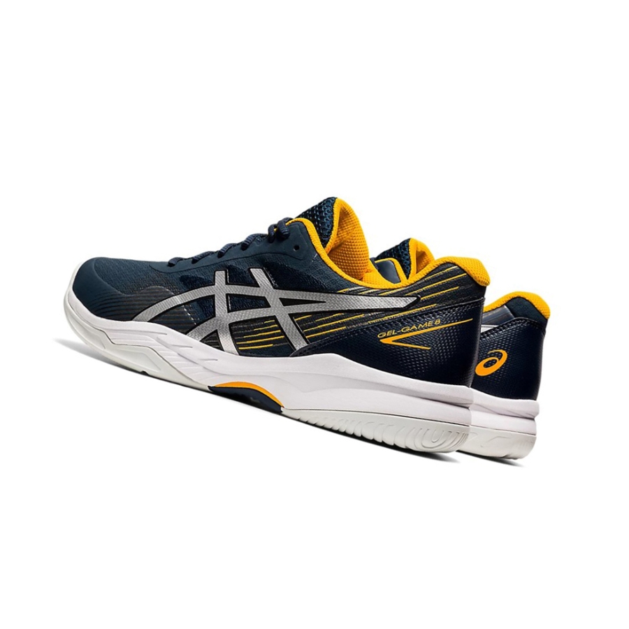 French Blue / Pure Silver Men's Asics GEL-GAME 8 Tennis Shoes | US47863IB - Asics Outlet Sale